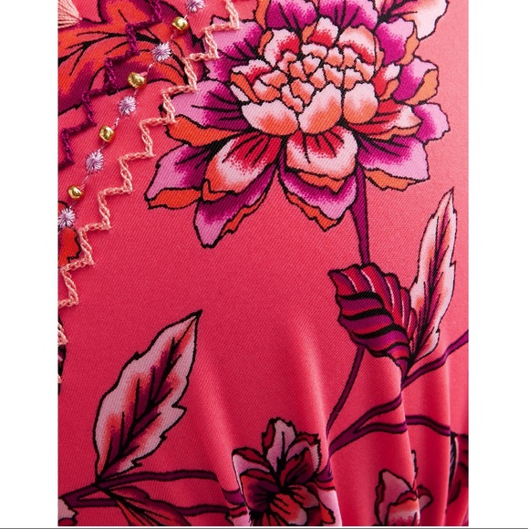 T&T Storybook Romance Coral Pink Floral Print 2 Piece Bikini Swimsuit - Picture 6 of 16